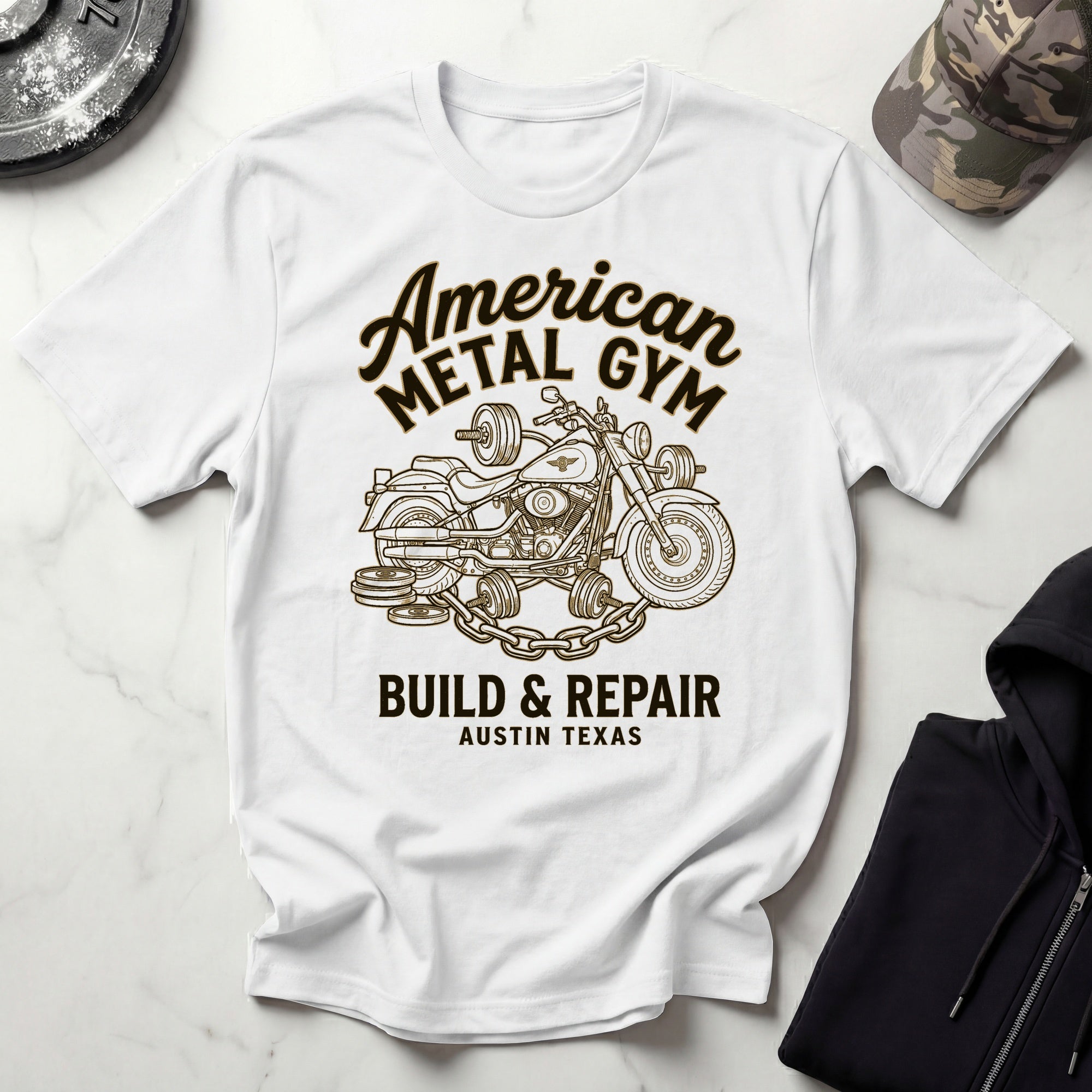 American Metal Austin TX Build and Repair Vintage Graphic Gym T-Shirt