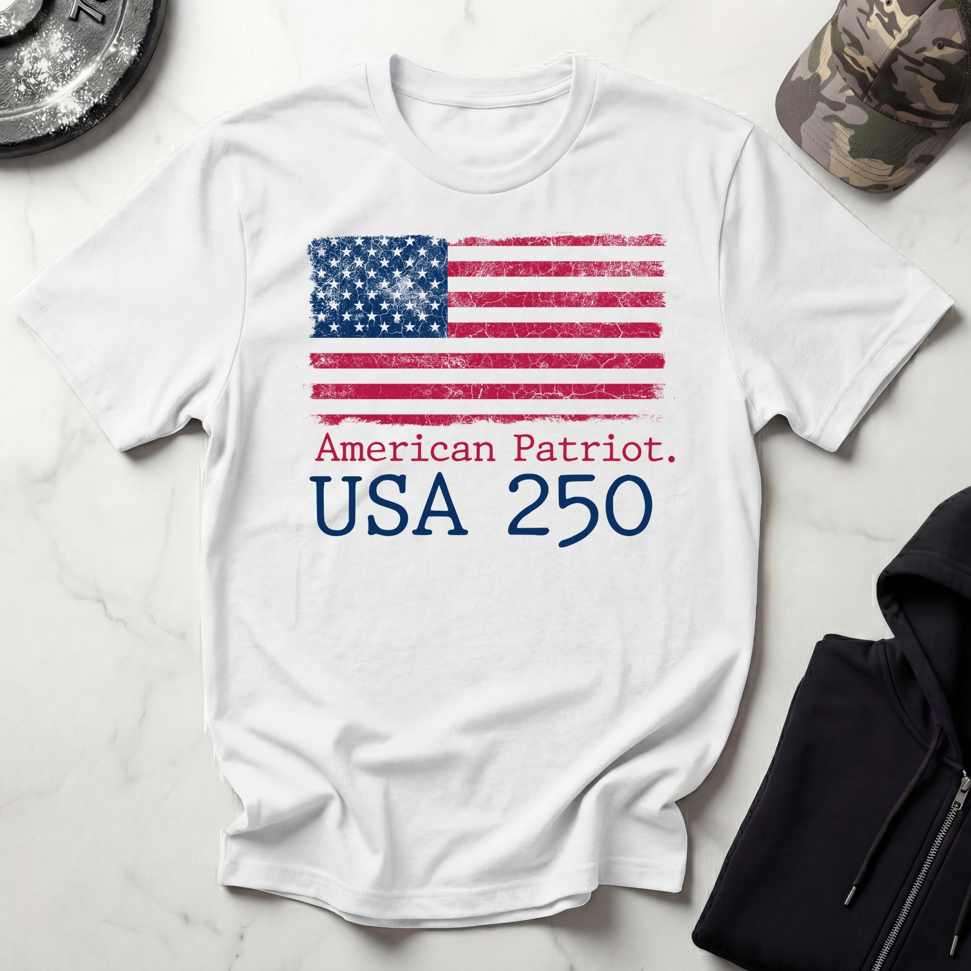 American Patriot USA 250 Graphic Vintage Gym T-Shirt