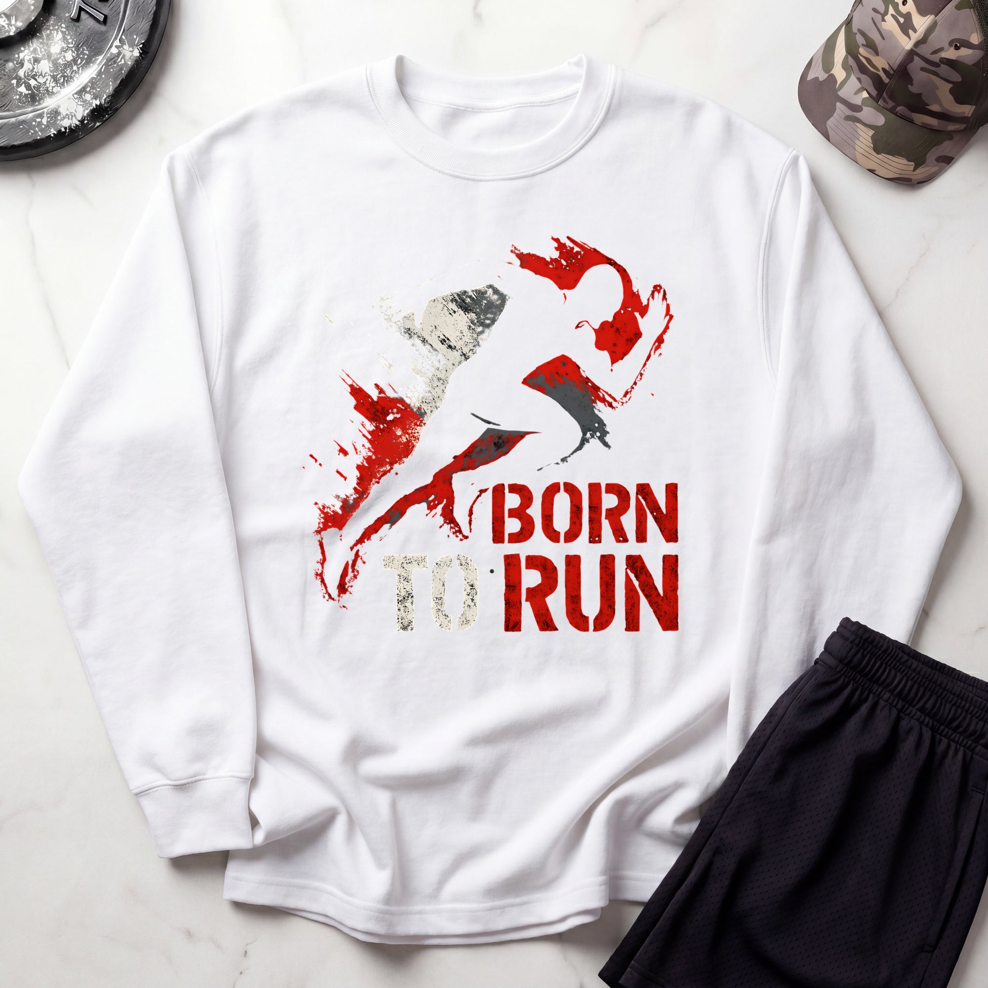 Born To Run Gym Crewneck Sweatshirt