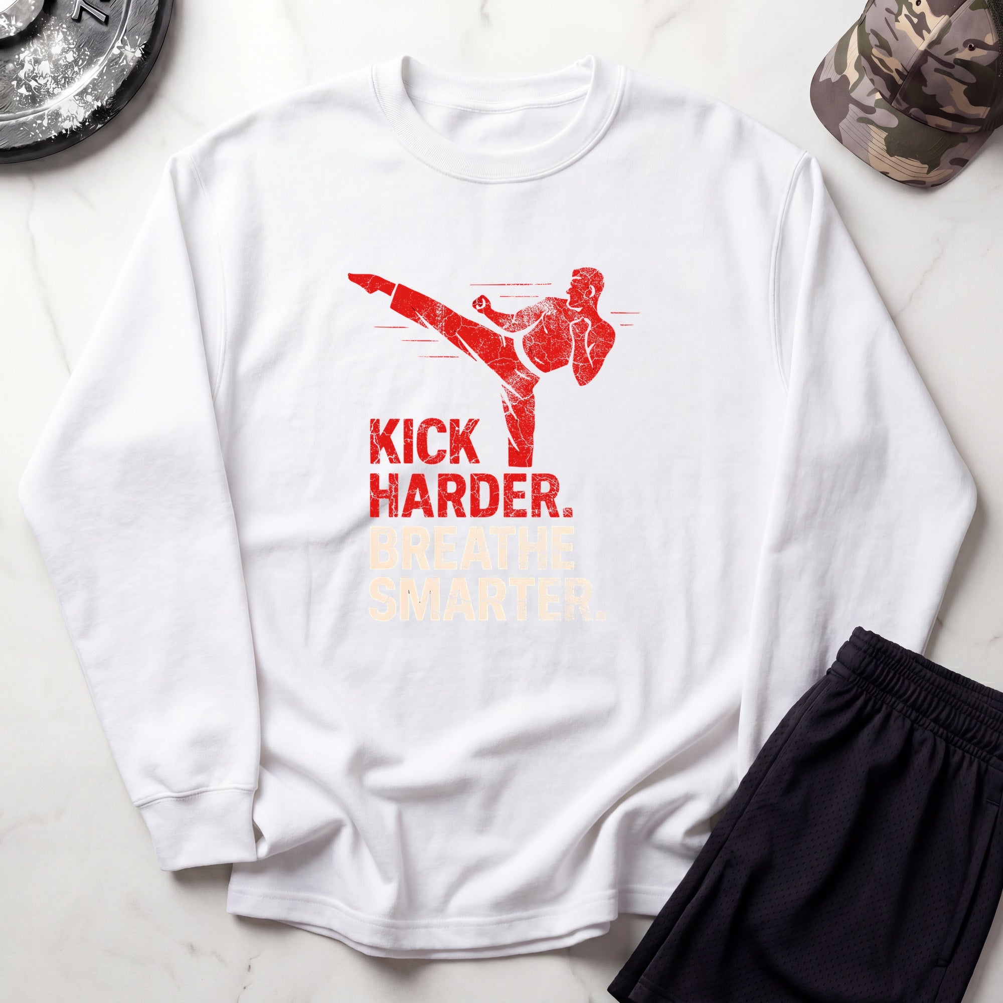 Kick Smarter Graphic Gym Crewneck Sweatshirt