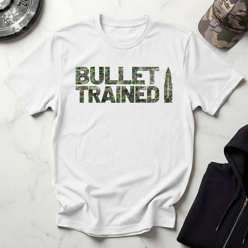 Camo Bullet Trained Graphic Gym T-Shirt