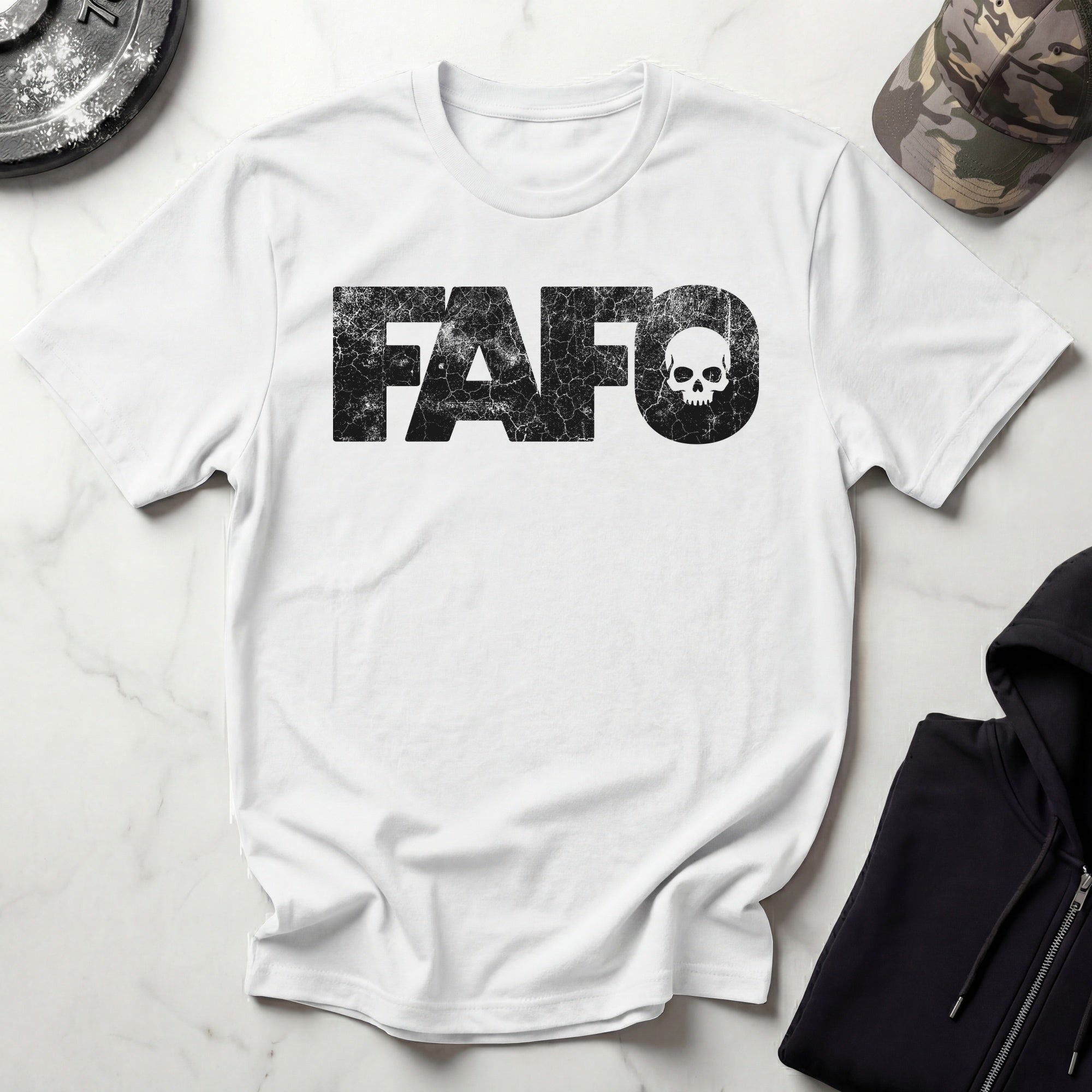 FAFO Skull Vintage Graphic Gym T-Shirt