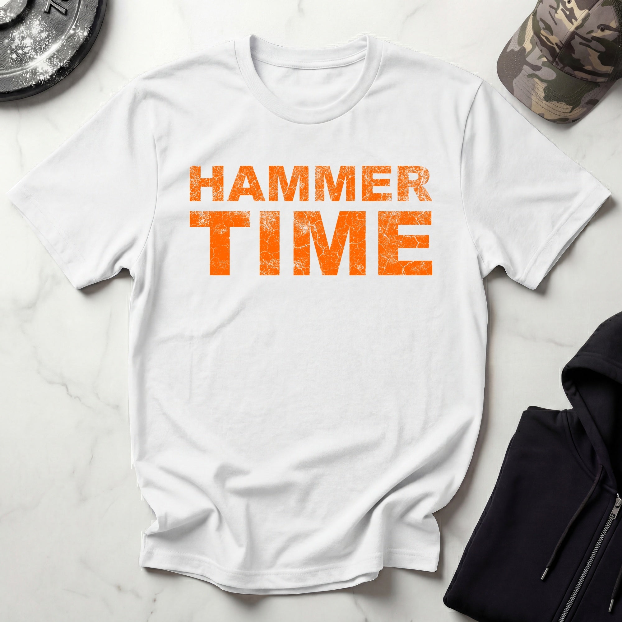 Hammer Time Grunge Orange Gym T-Shirt