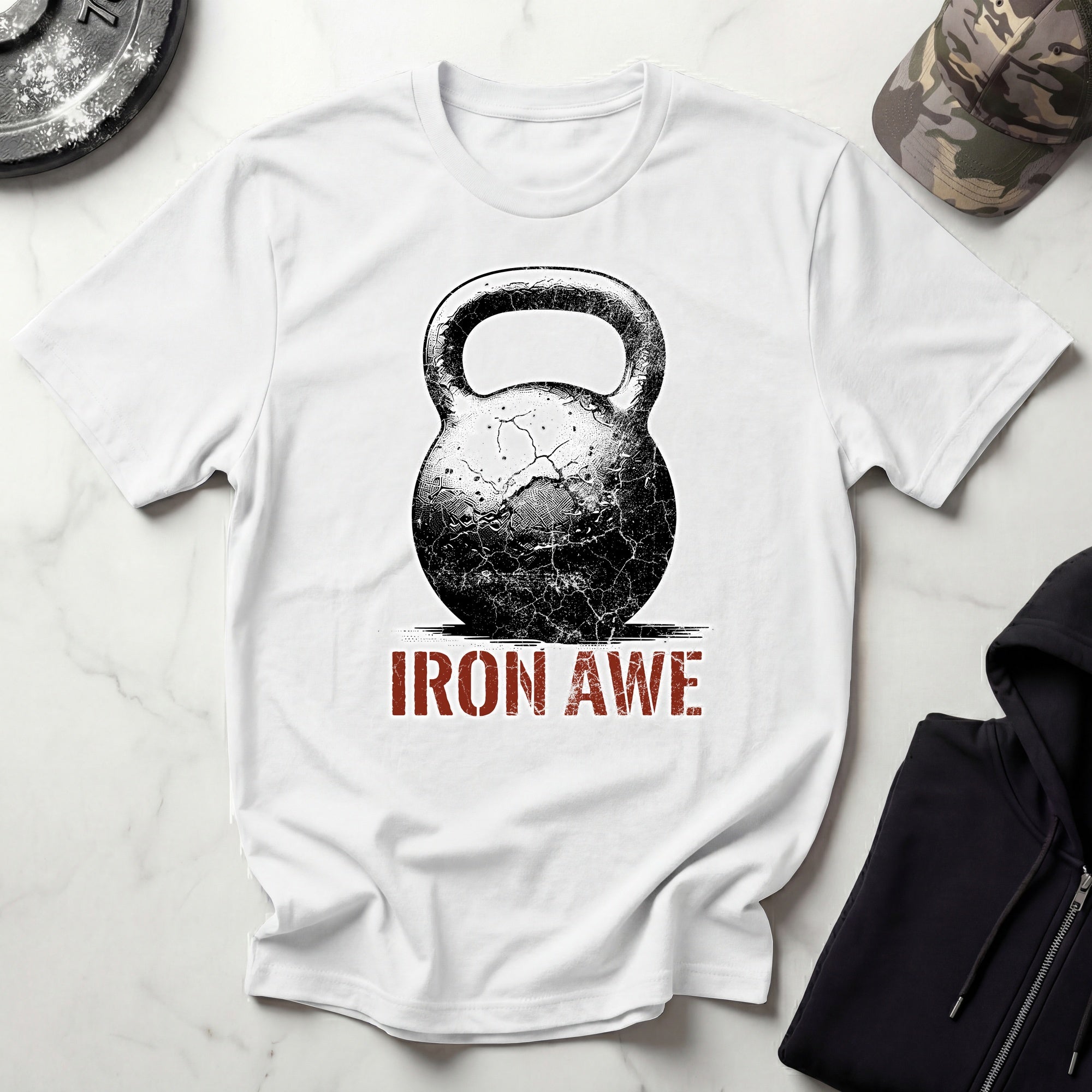 Iron Awe Kettlebell Graphic Gym T-Shirt
