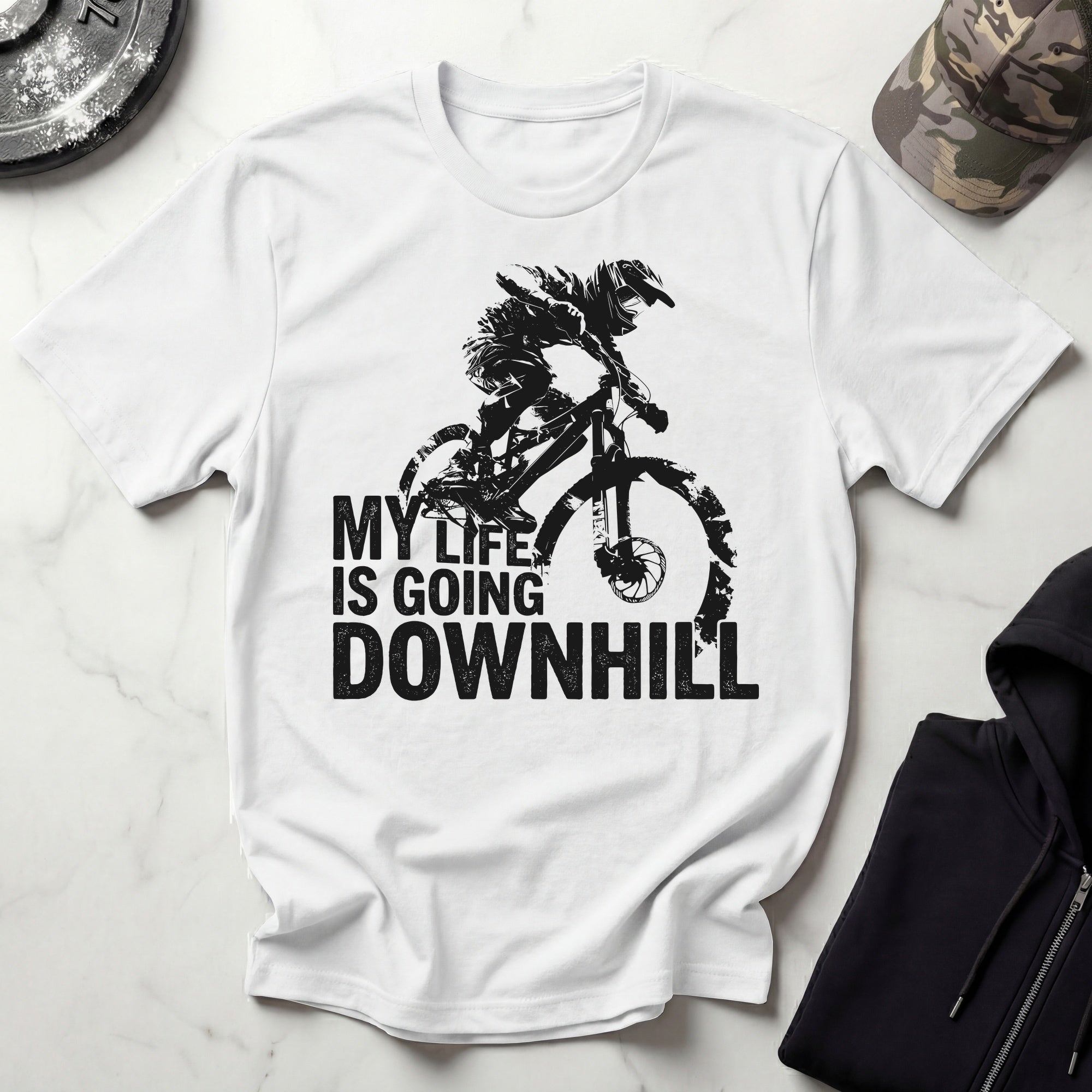 MTB Downhill Vintage Graphic Gym T-Shirt