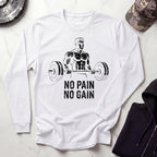 No Pain No Gain Vintage Long Sleeve Gym Tee