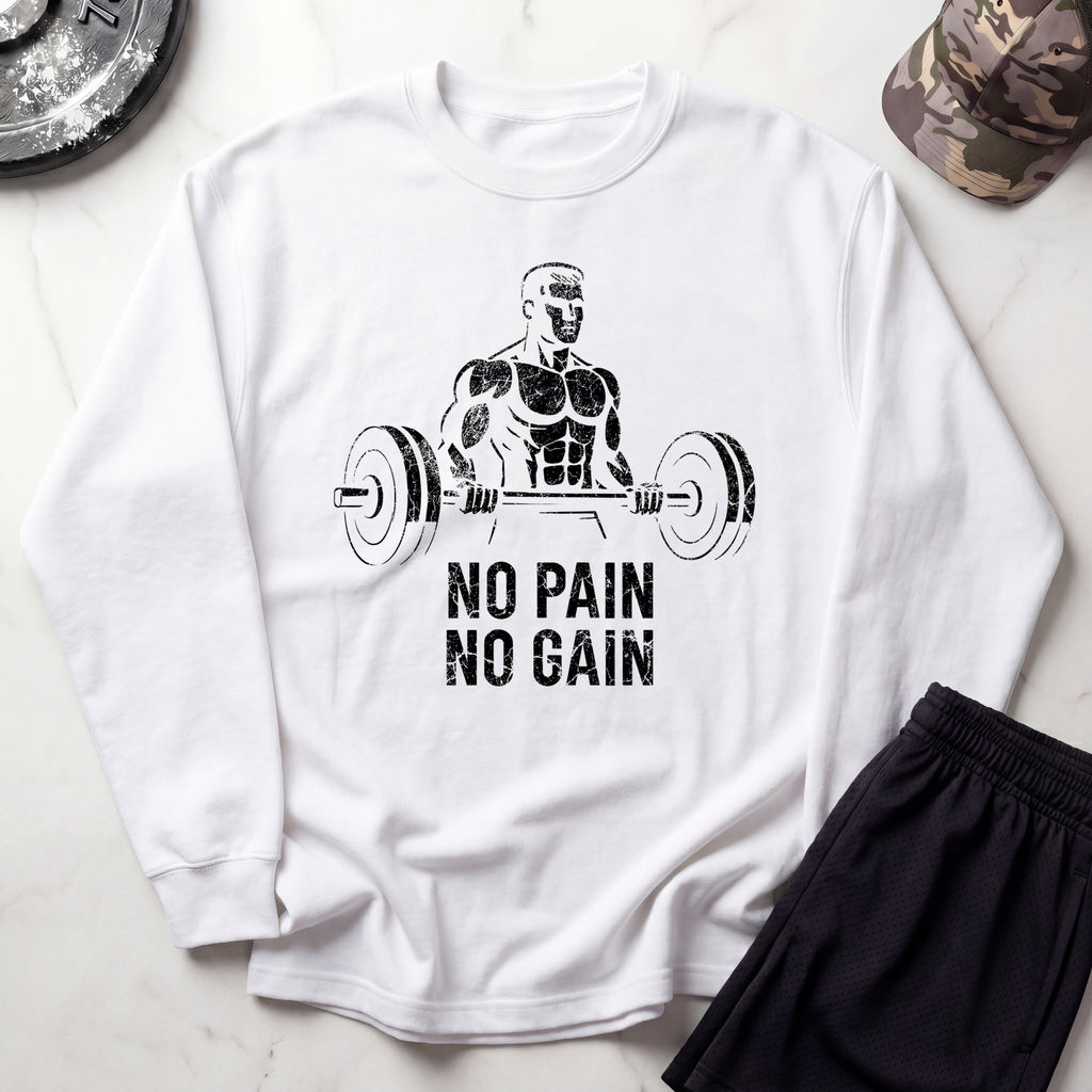 No Pain No Gain Cozy Gym Crewneck Sweatshirt