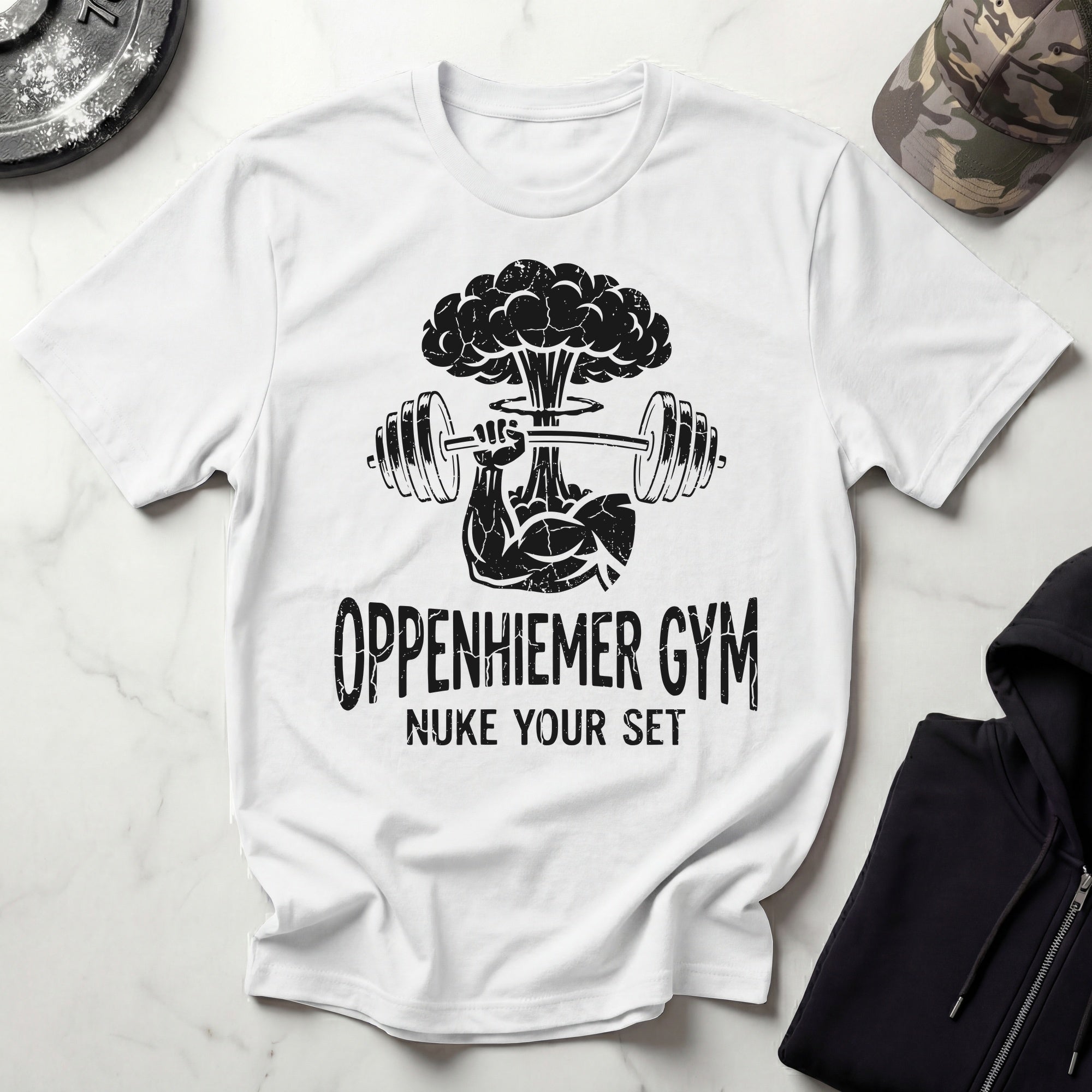Oppenheimer Explosive Science Vintage Insignia Gym Tee