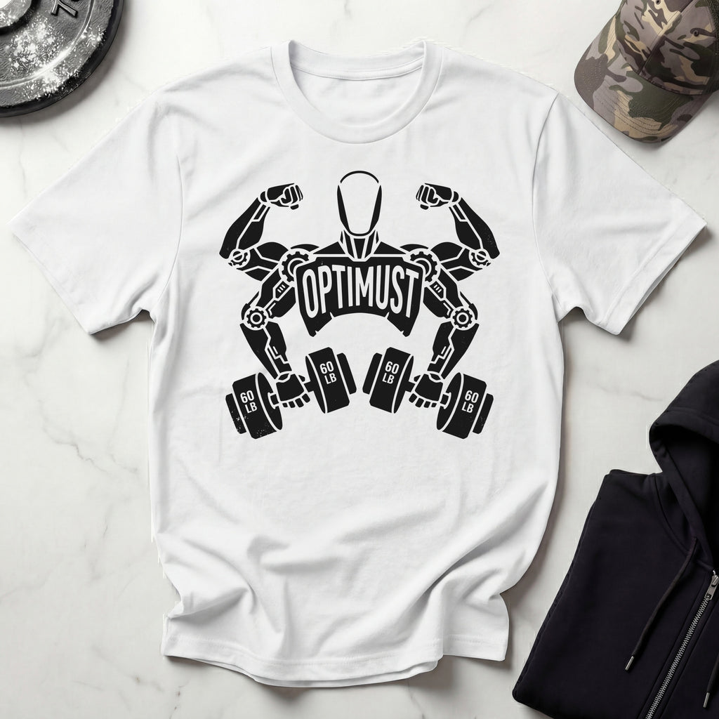 Optimust Training Data Robot Black Gym T-Shirt