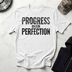 Progress Over Perfection Typographic Retro Gym T-Shirt