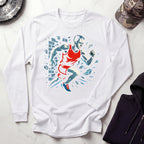 Runner Breaks Through Graphic Long Sleeve Gym Tee