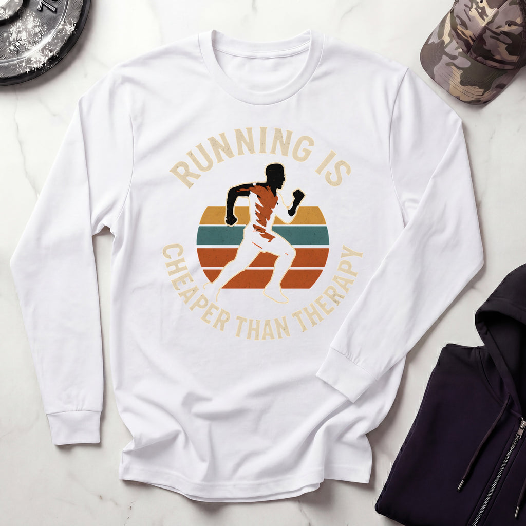 Running Therapy Vintage Long Sleeve Gym Tee