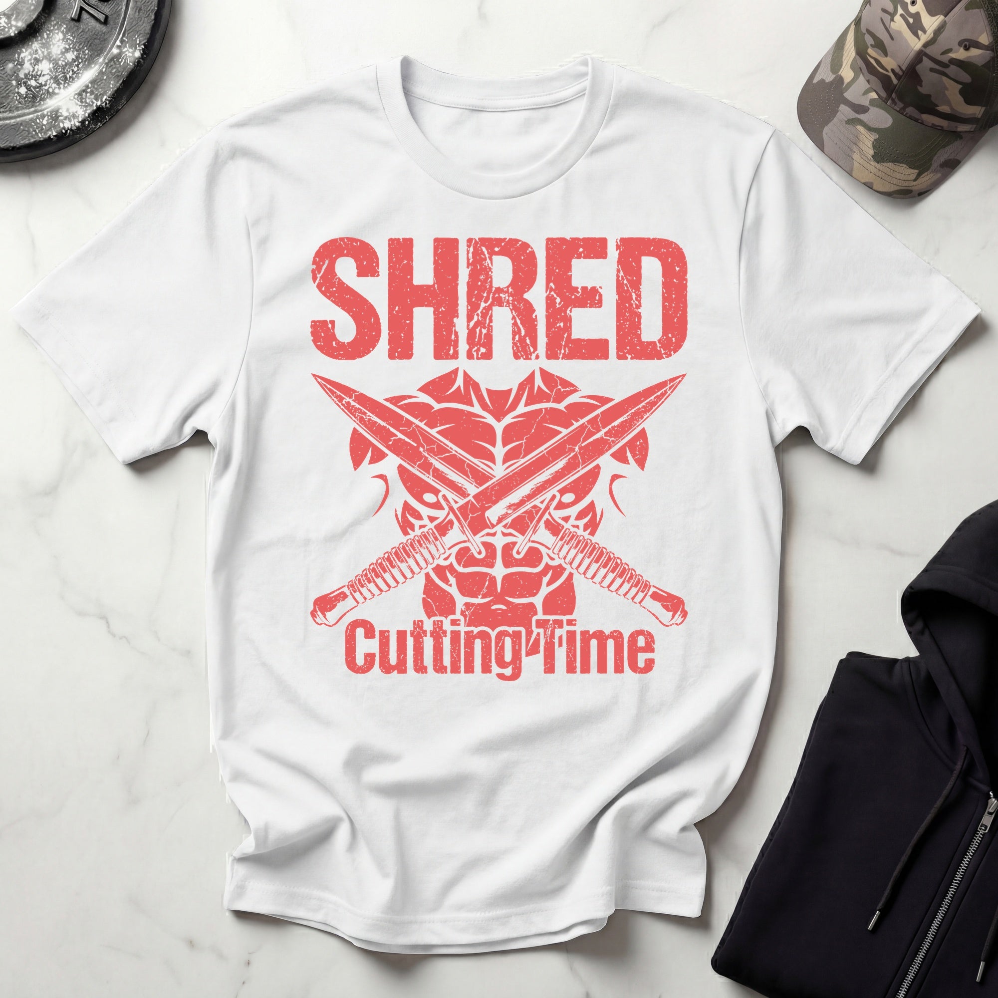 Shred Cutting Time Graphic Vintage Gym T-Shirt