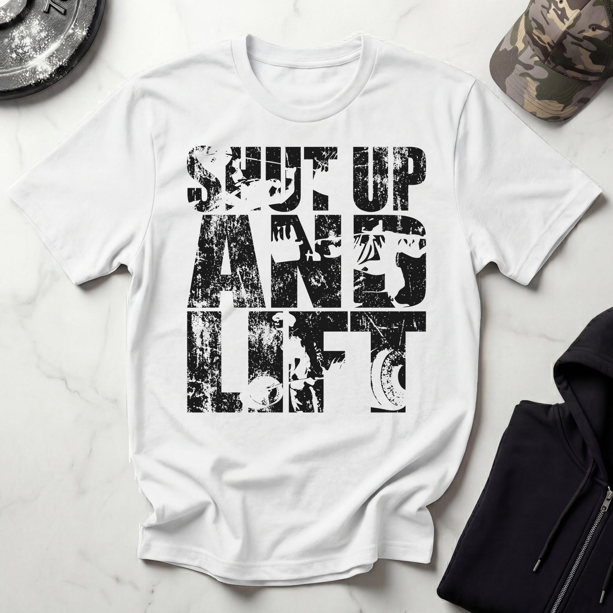 Shut Up and Light Graphic Vintage Gym T-Shirt