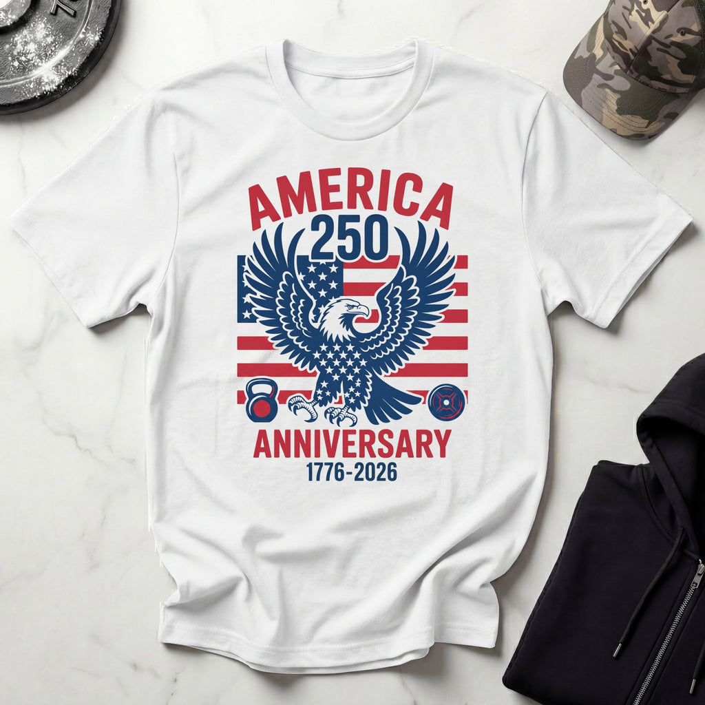 USA 250 Anniversary Gym Graphic Retro Gym T-Shirt