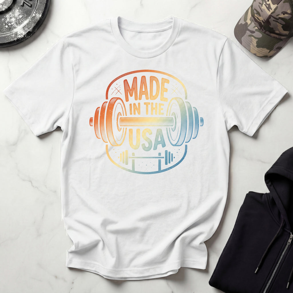Made In The USA Vintage Print Gym T-Shirt