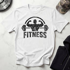 Bodybuilder and Barbell Grunge Dark Gym T-Shirt