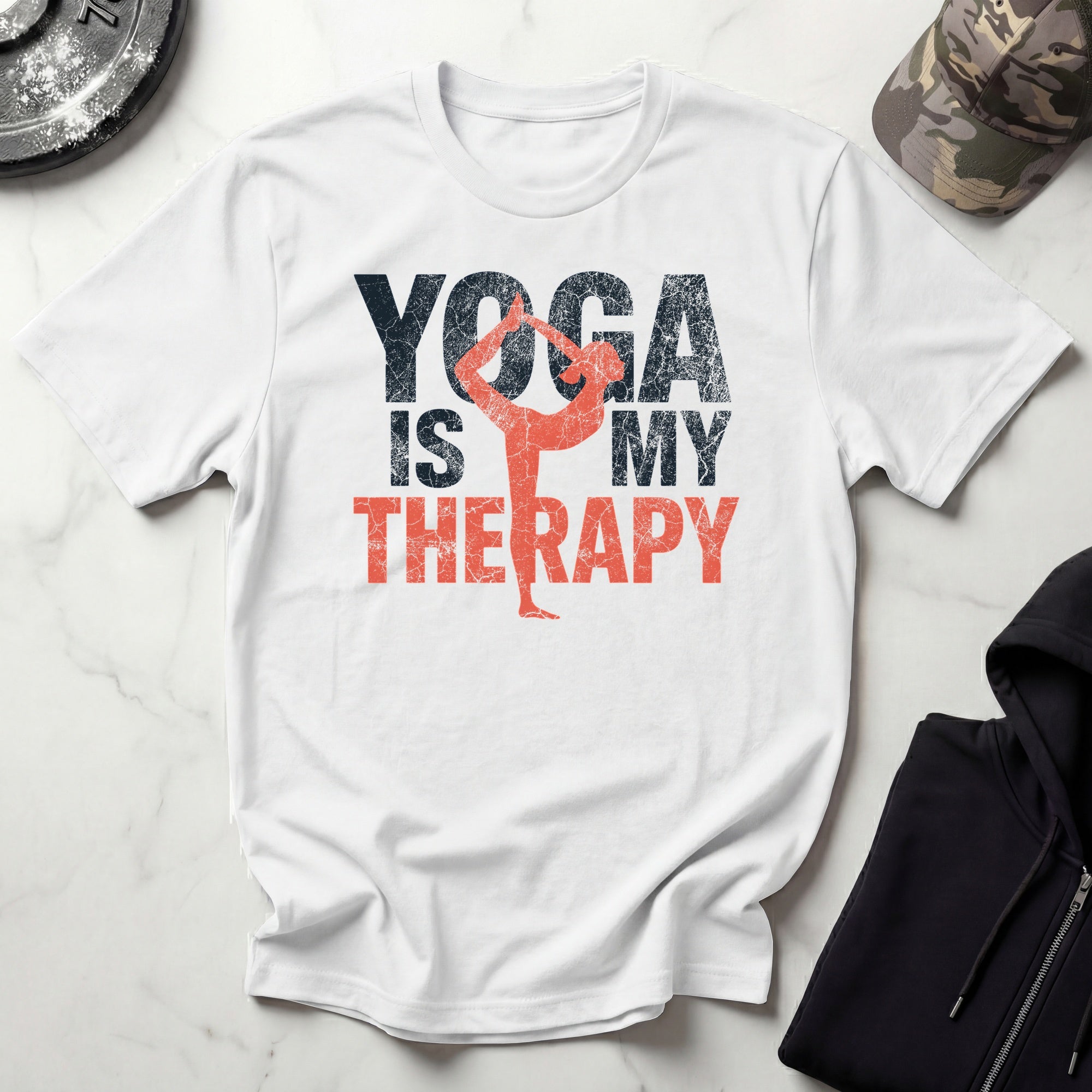 Yoga Is My Therapy Grunge Gym T-Shirt