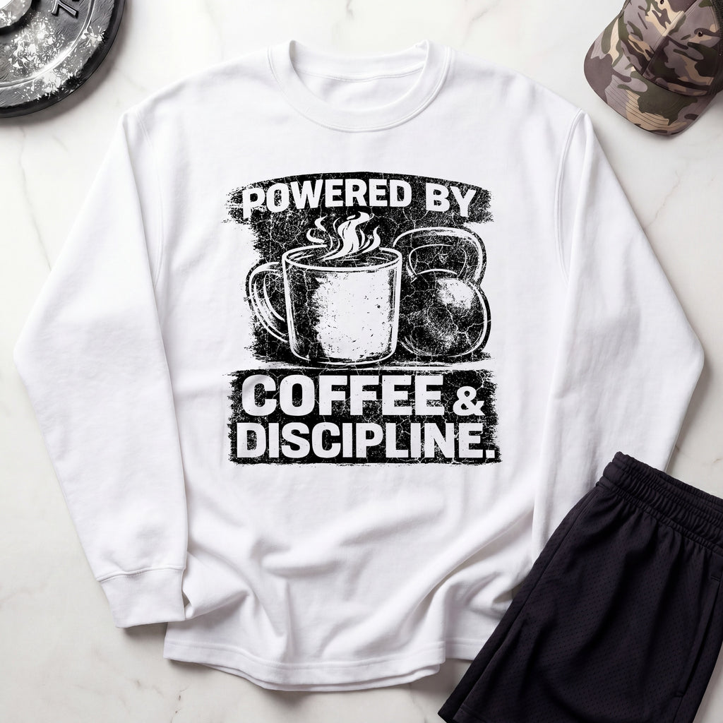 Powered By Coffee Gym Crewneck Sweatshirt