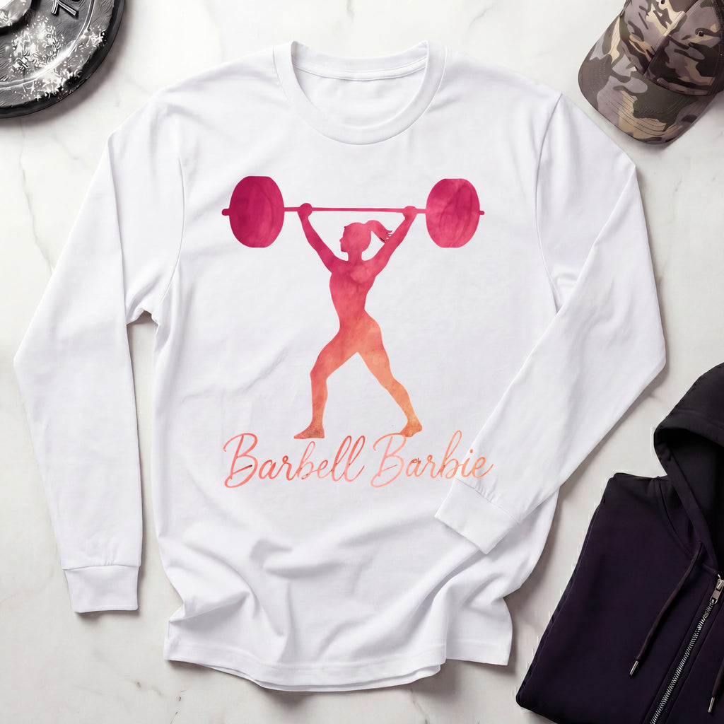 Barbell Barbie Long Sleeve Gym Tee