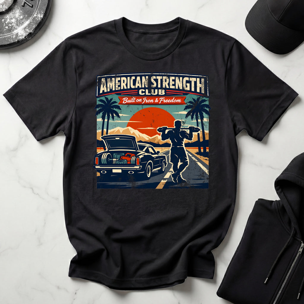Amercan Strength Club Train Hard Gymwear T-Shirt