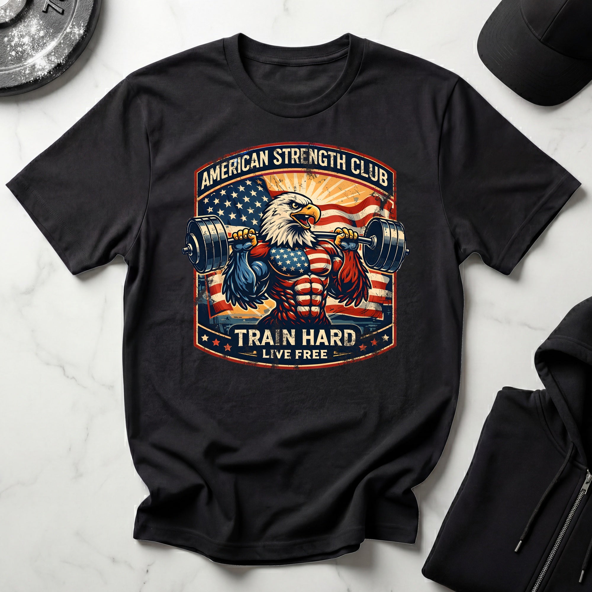 Amercan Strength Club Gymwear Stay Free T-Shirt