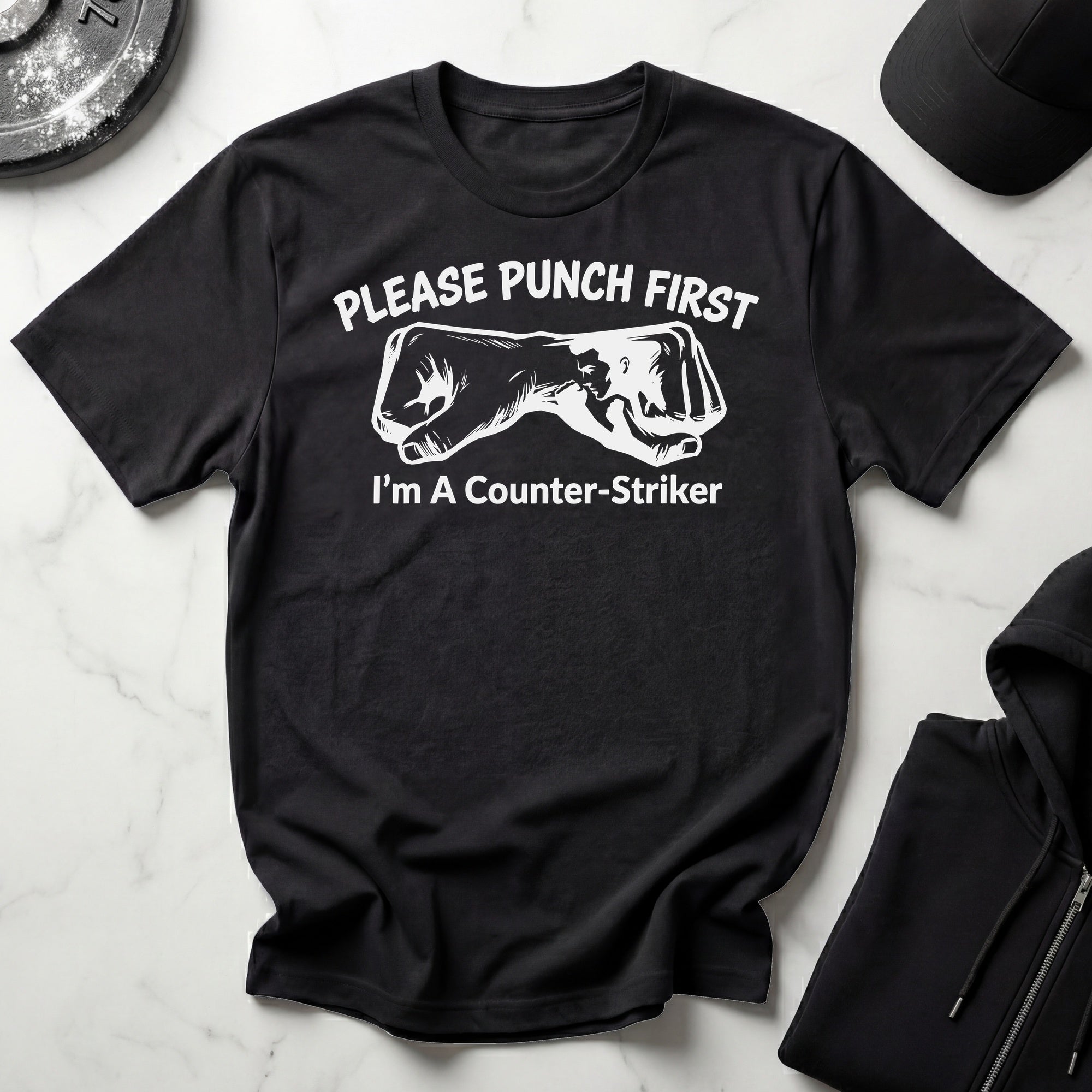 Please Punch First Counterstriker Gym T-Shirt