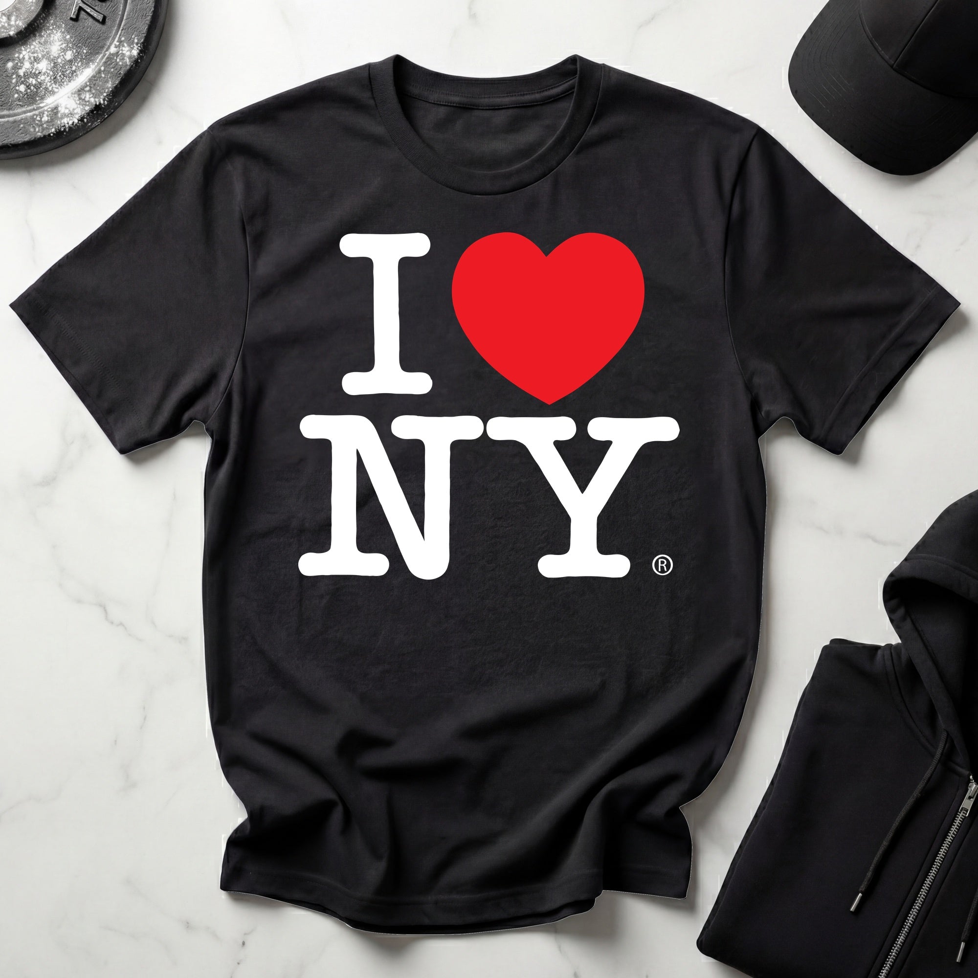 I Love NY Classic White Designer Gymwear T-Shirt
