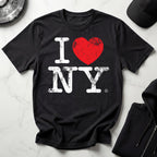 I Love NY Grunge White Designer Gymwear T-Shirt