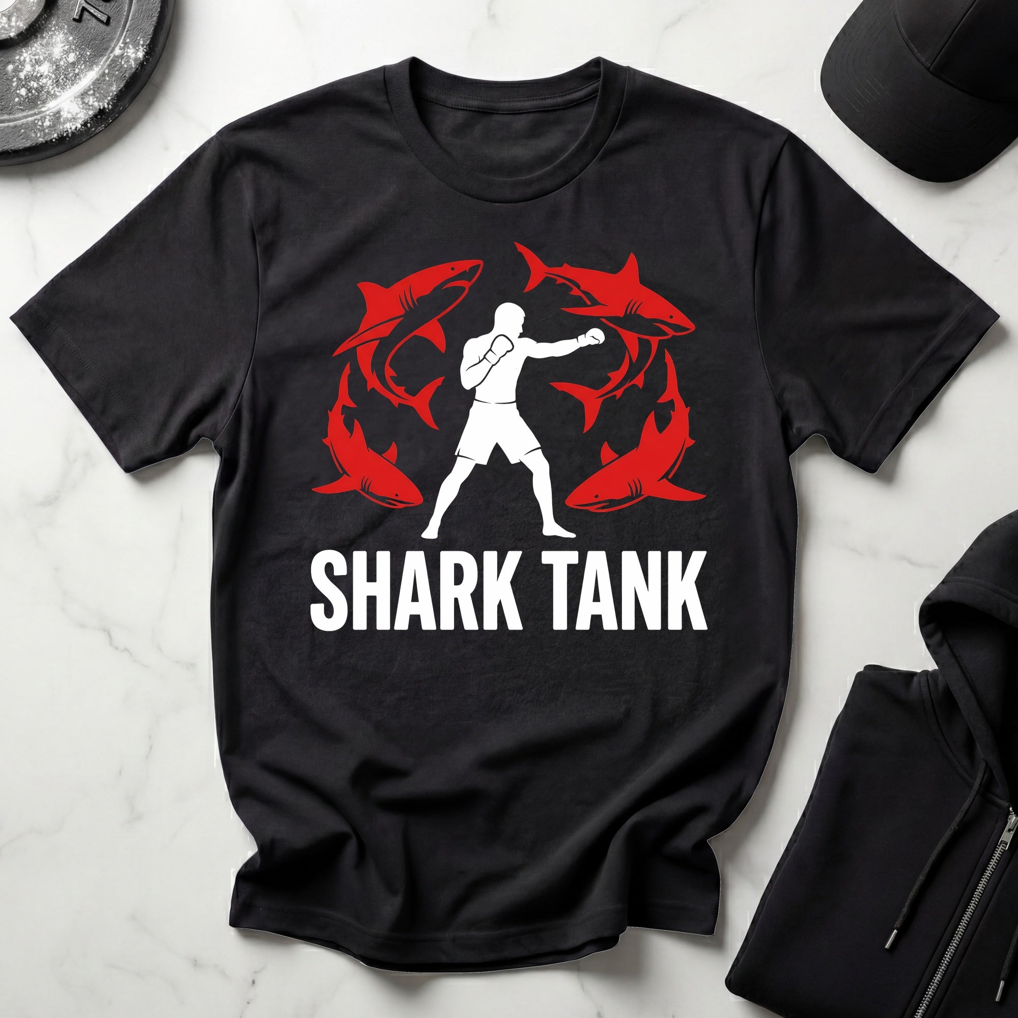 MMA Shark Tank Training Red Gym T-Shirt