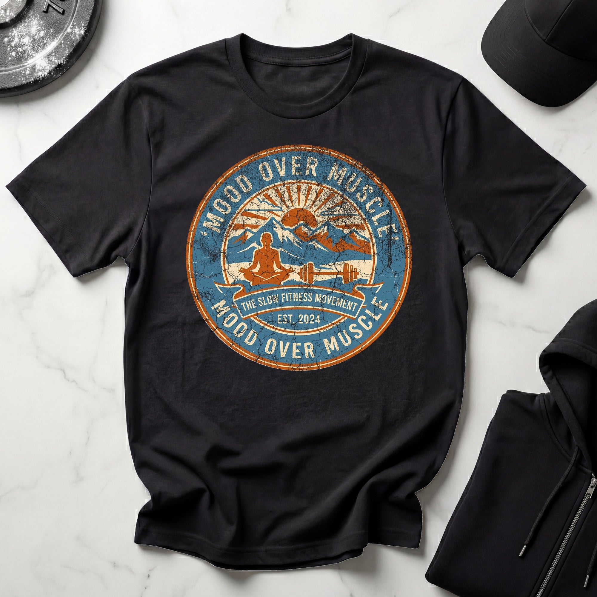 Mood Over Muscle Grunge Vintage Gym T-Shirt