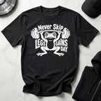 Never Skip Leg Day white Gym T-Shirt
