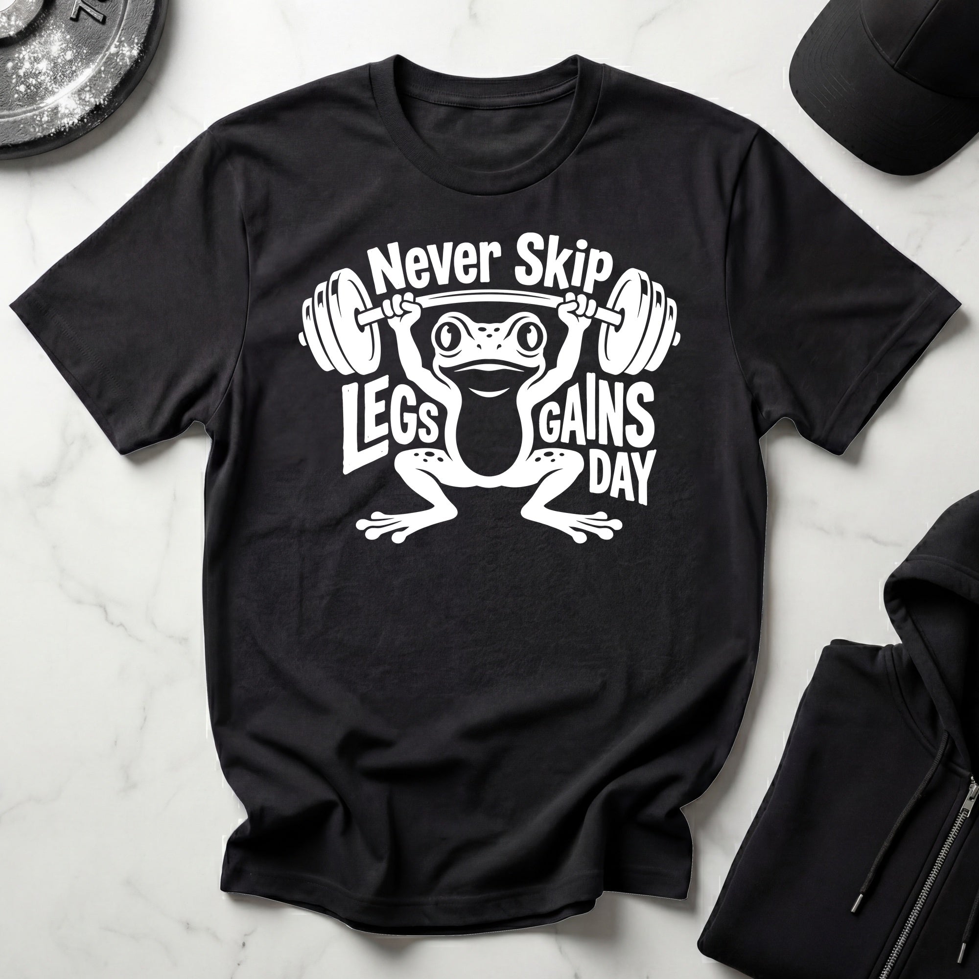 Never Skip Leg Day white Gym T-Shirt