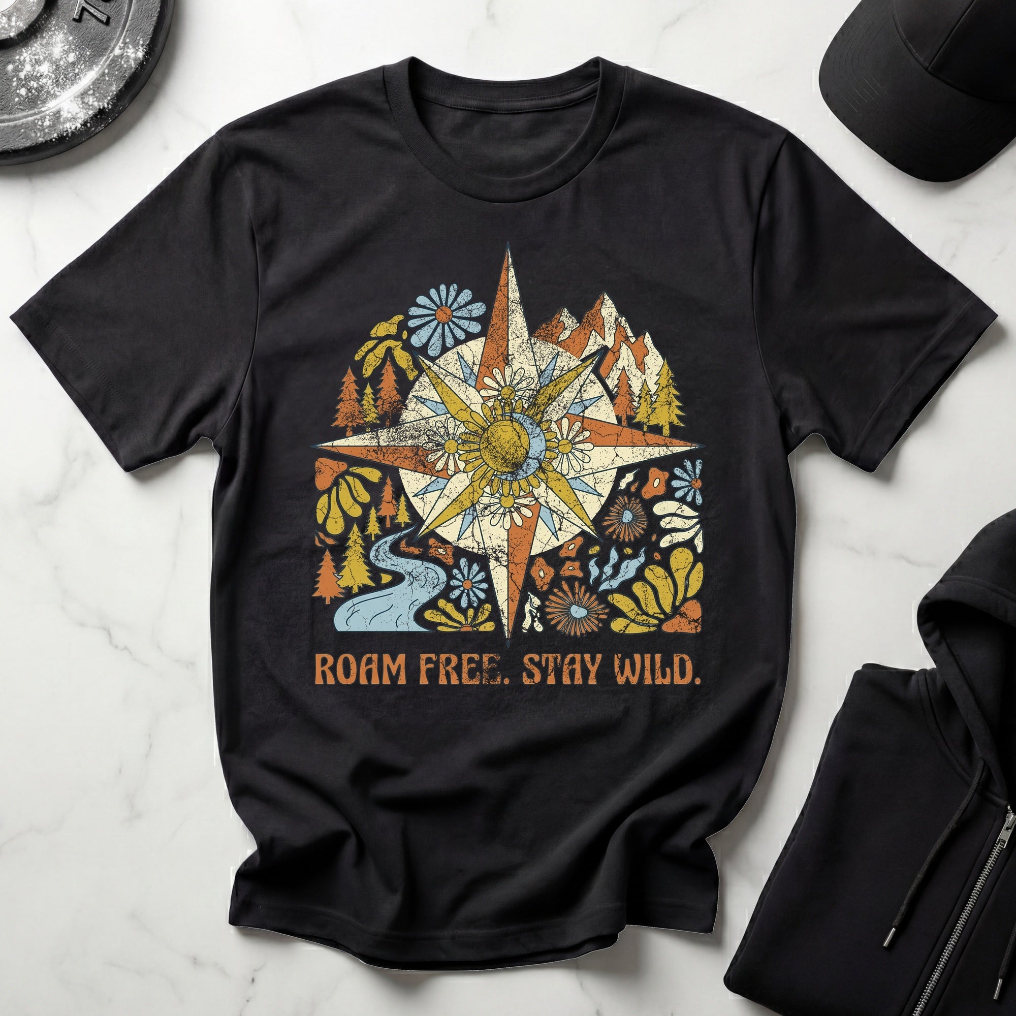 Roam Free Stay Wild Retro Gym T-Shirt