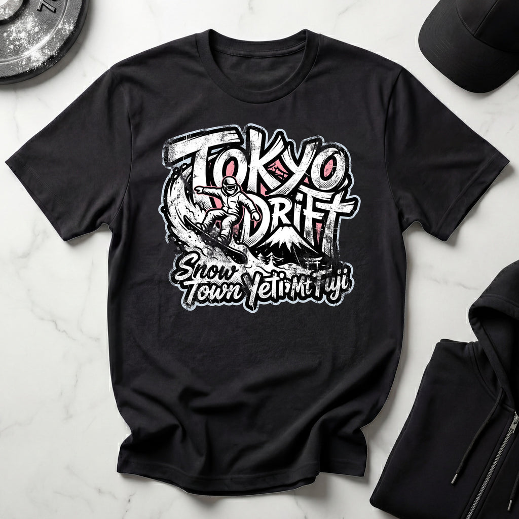 Snow Town Yeti Drift Snowboarder T-Shirt