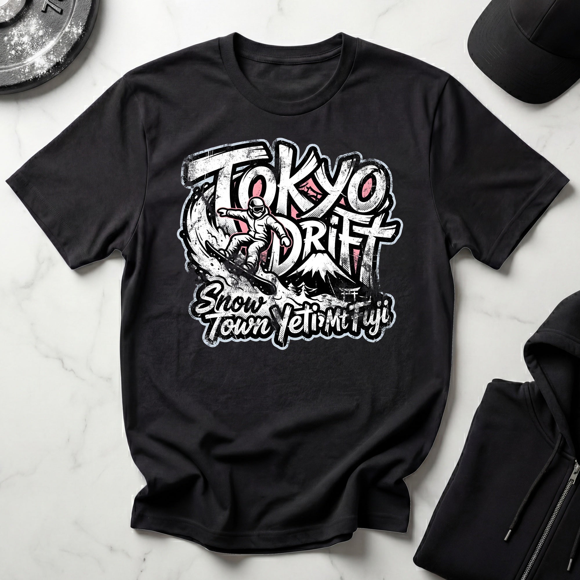 Snow Town Yeti Drift Snowboarder T-Shirt