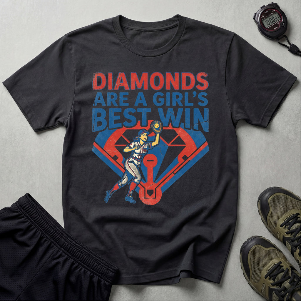 Softball Diamonds Girls Are Best Win Gym T-Shirt