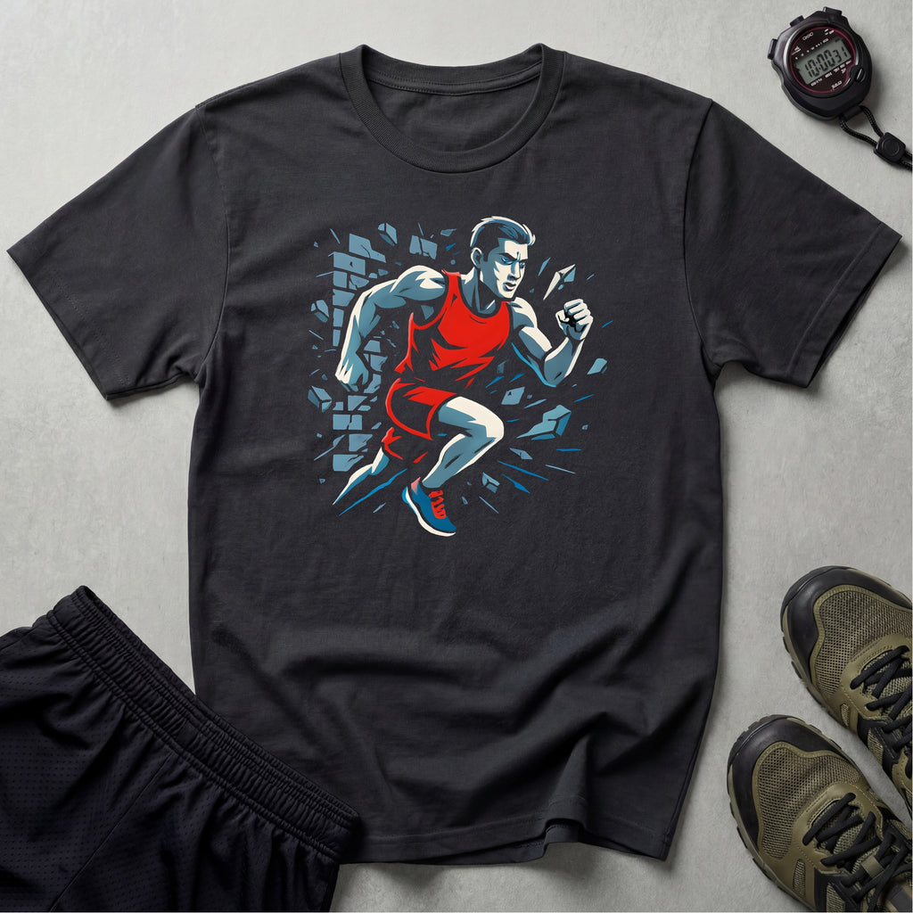 Runner Breaks Through Wall T-Shirt
