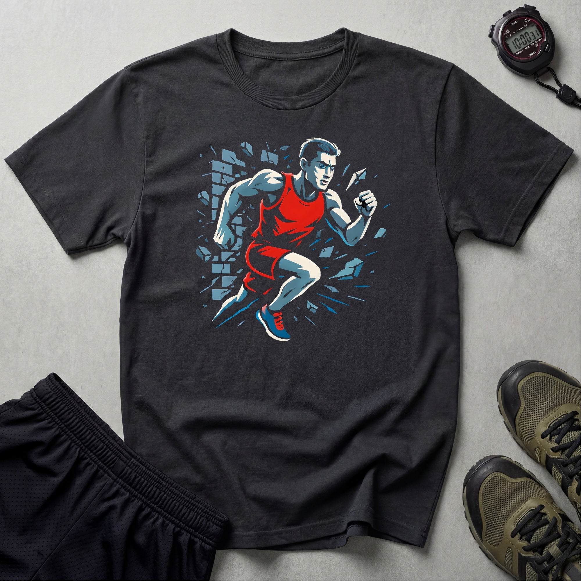 Runner Breaks Through Wall T-Shirt
