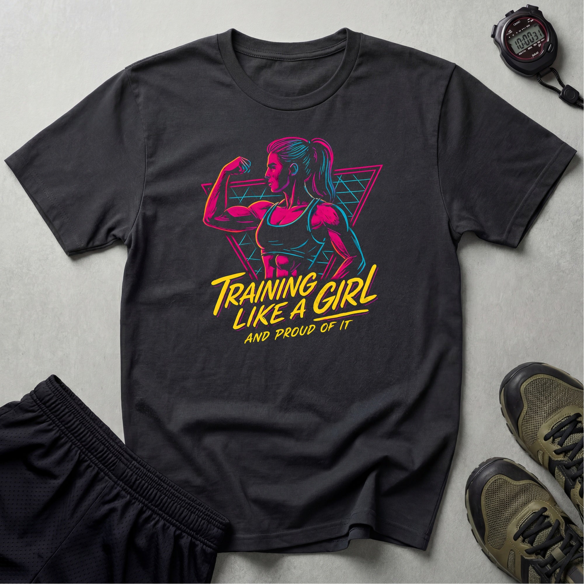 Neon Female Bodybuilder T-Shirt