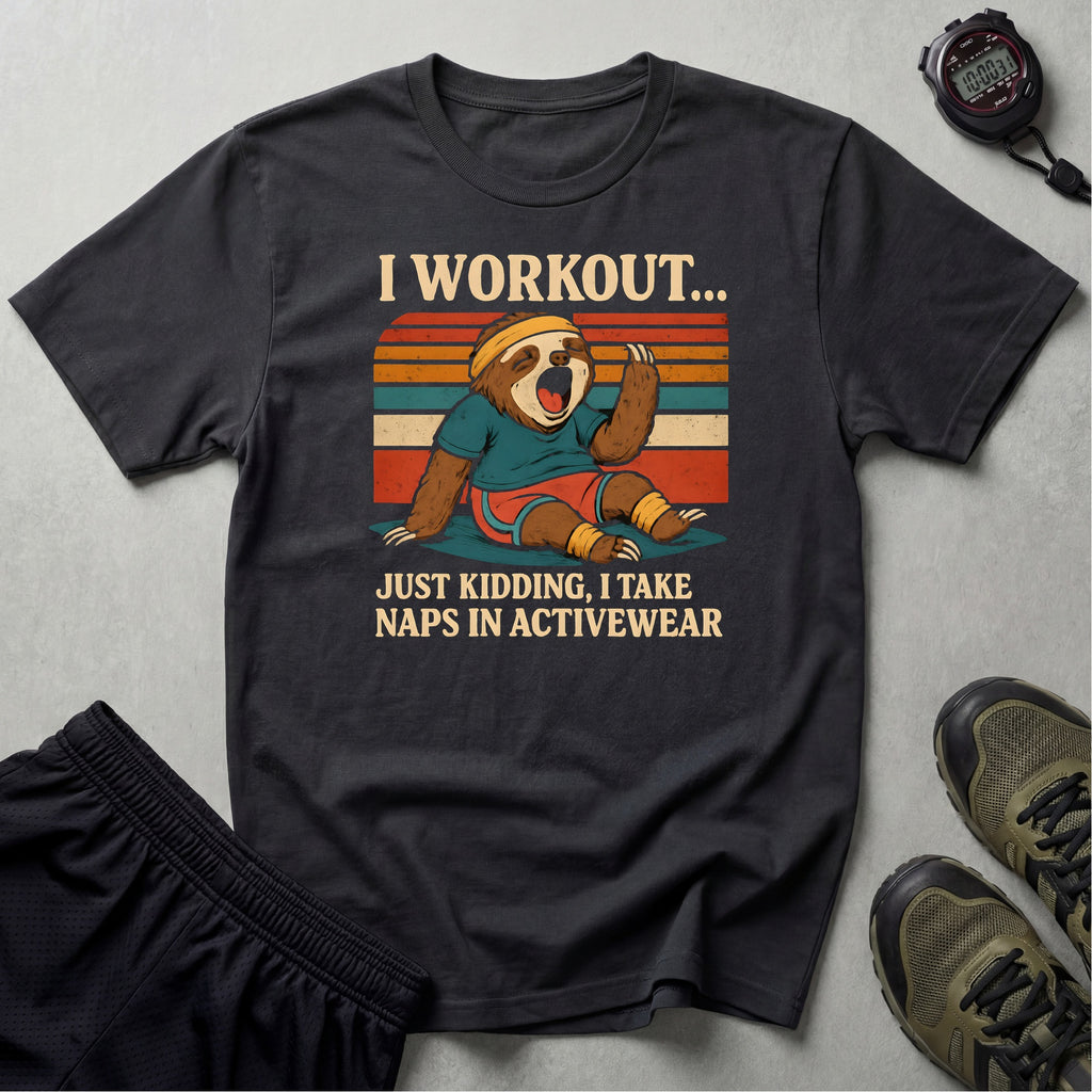 Napping Bear in Activewear T-Shirt