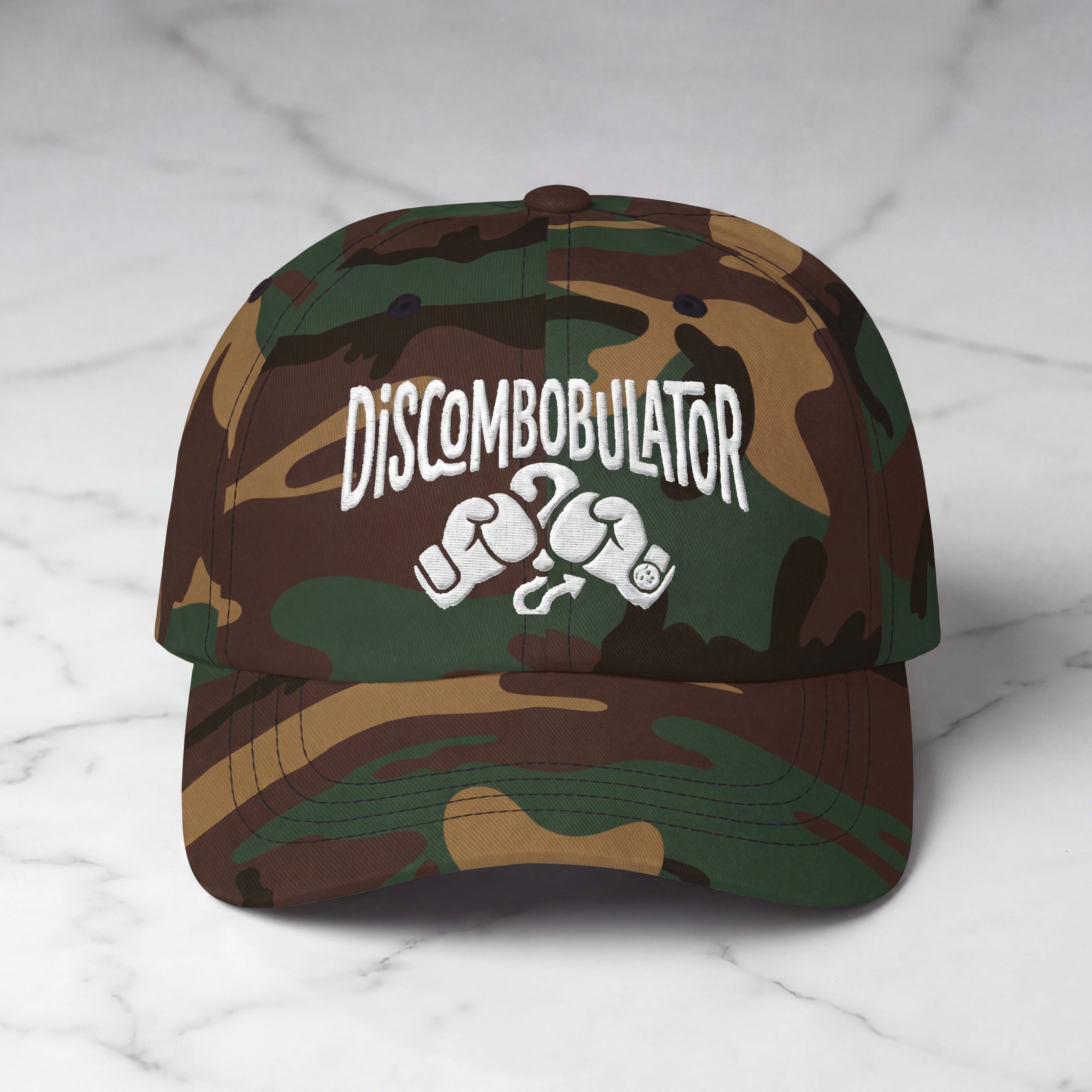 Discombobulator Camo Dad Cap - Embroidered Trucker Hat