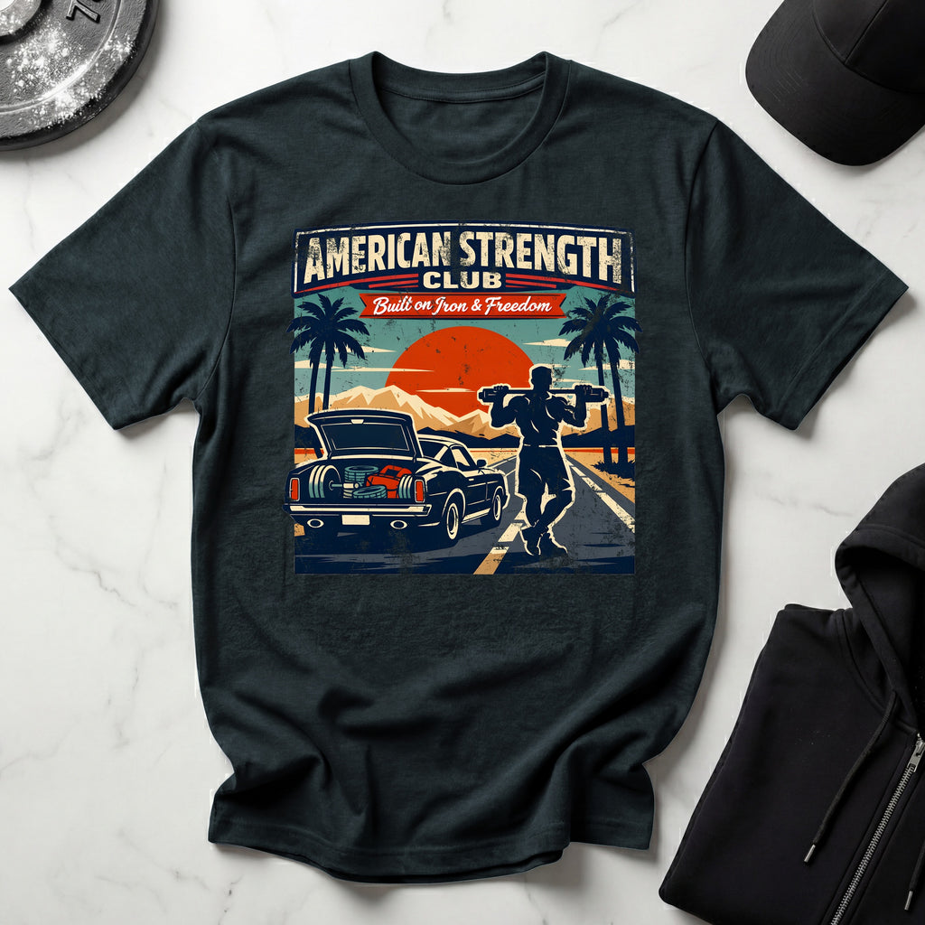 Amercan Strength Club Train Hard Gymwear T-Shirt