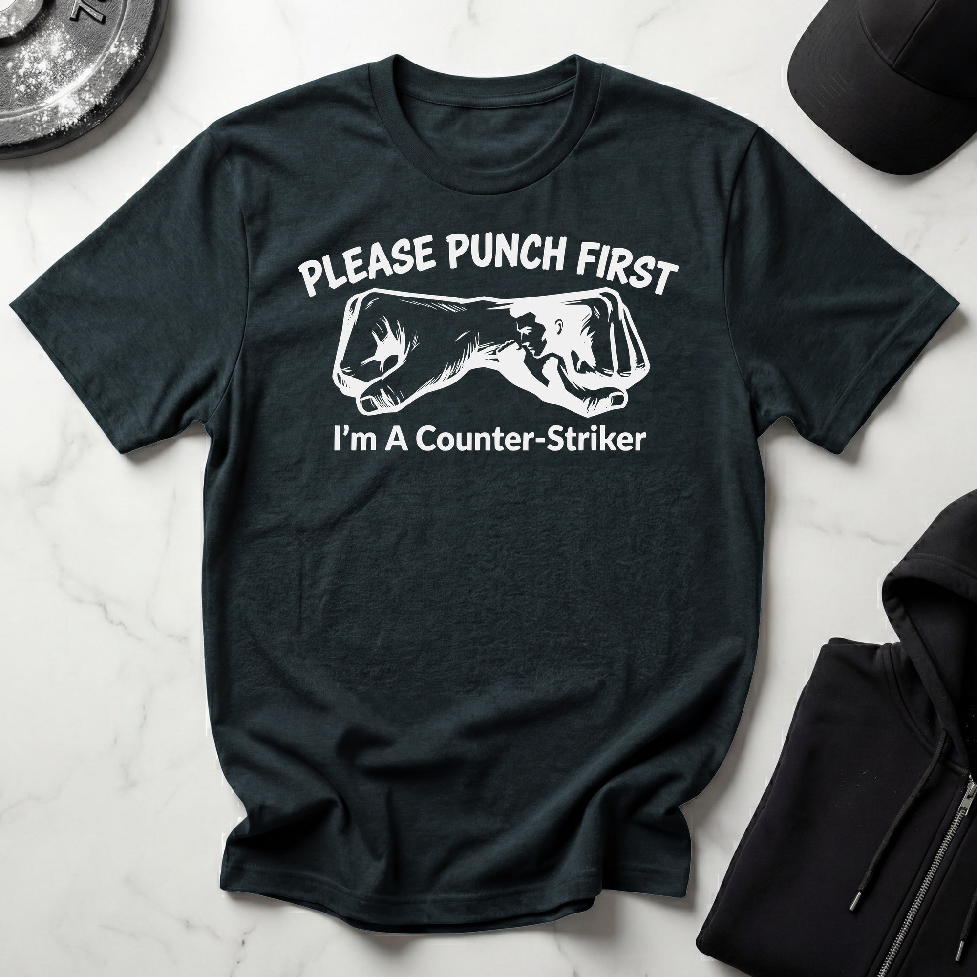 Please Punch First Counterstriker Gym T-Shirt