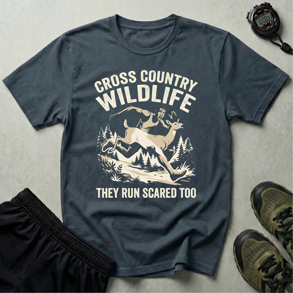 Cross Country Wildlife Run Scared Too Dark T-Shirt