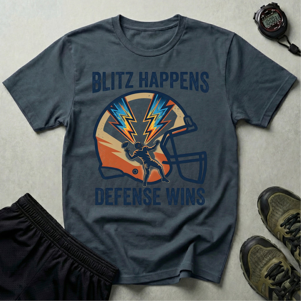 Gridiron Blitz Happens Defence Wins Gym T-Shirt