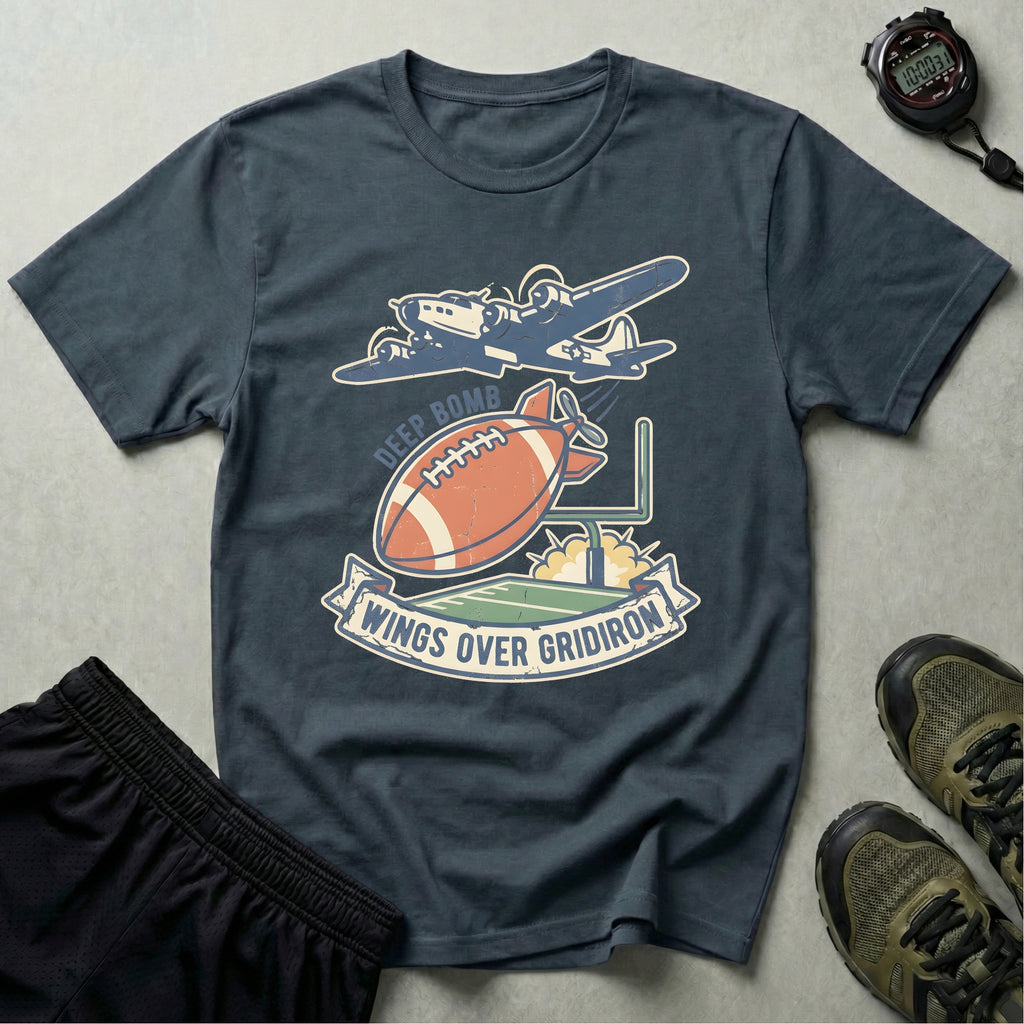 Gridiron Deep Bomb Retro Vintage Gym T-Shirt