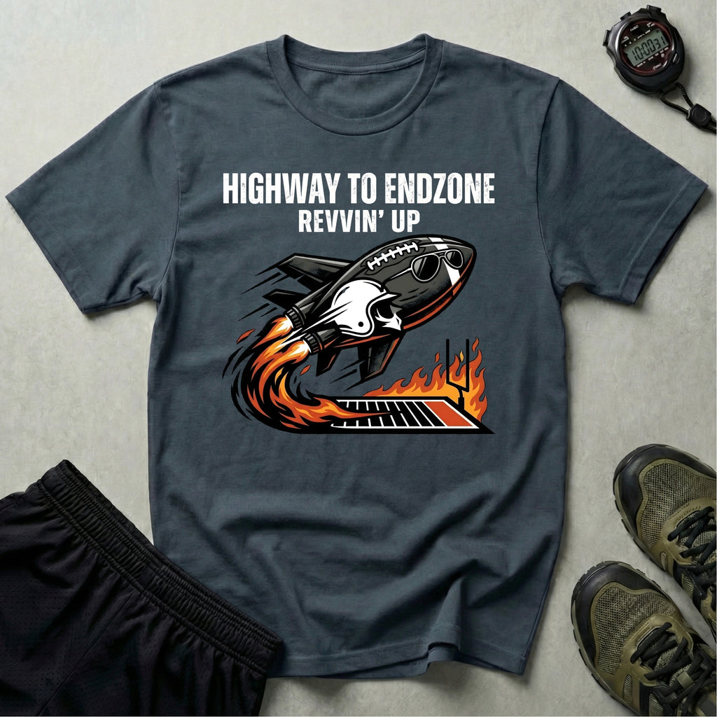 Gridiron Highway To Endzone Revvin Up Gym T-Shirt