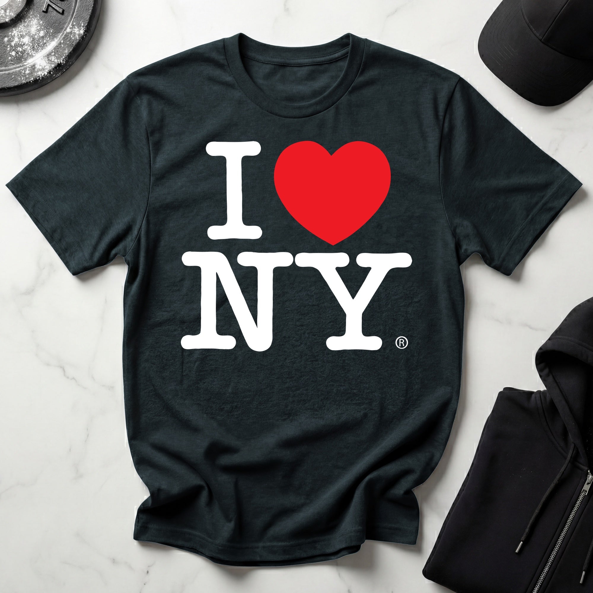 I Love NY Classic White Designer Gymwear T-Shirt