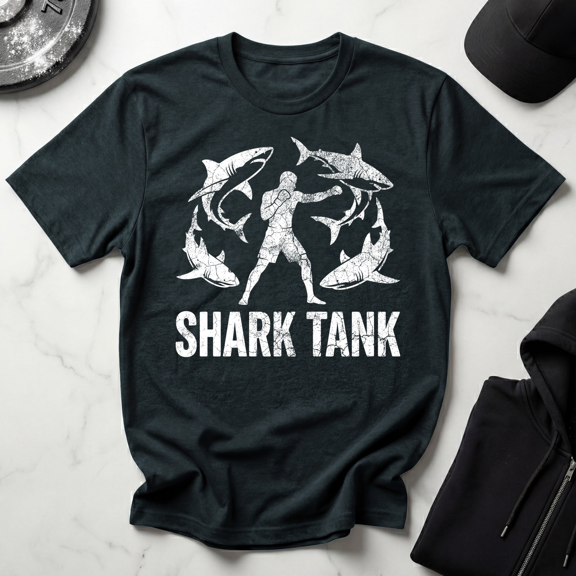 MMA Shark Tank Training Grunge white Gym T-Shirt